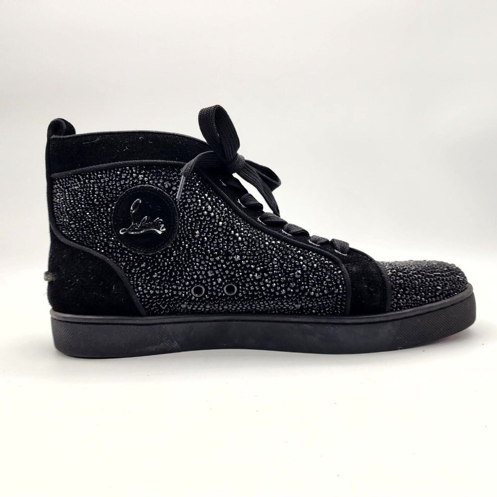 Christian Louboutin Louis Strass Swarovski High Top Sneakers Blk Men US 10/EU 43 - Picture 7 of 16